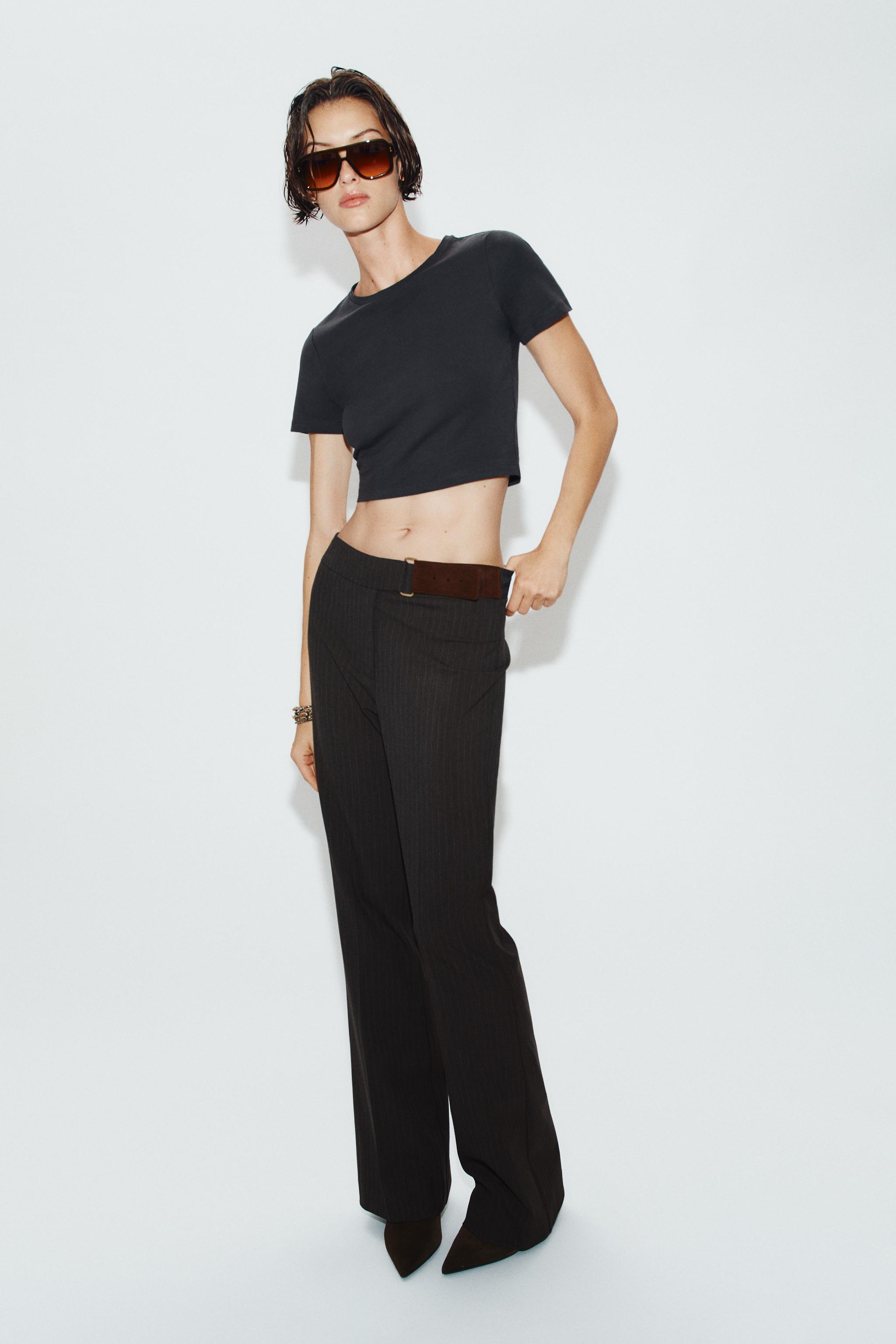 Zara KISA KOLLU CROP T-SHIRT