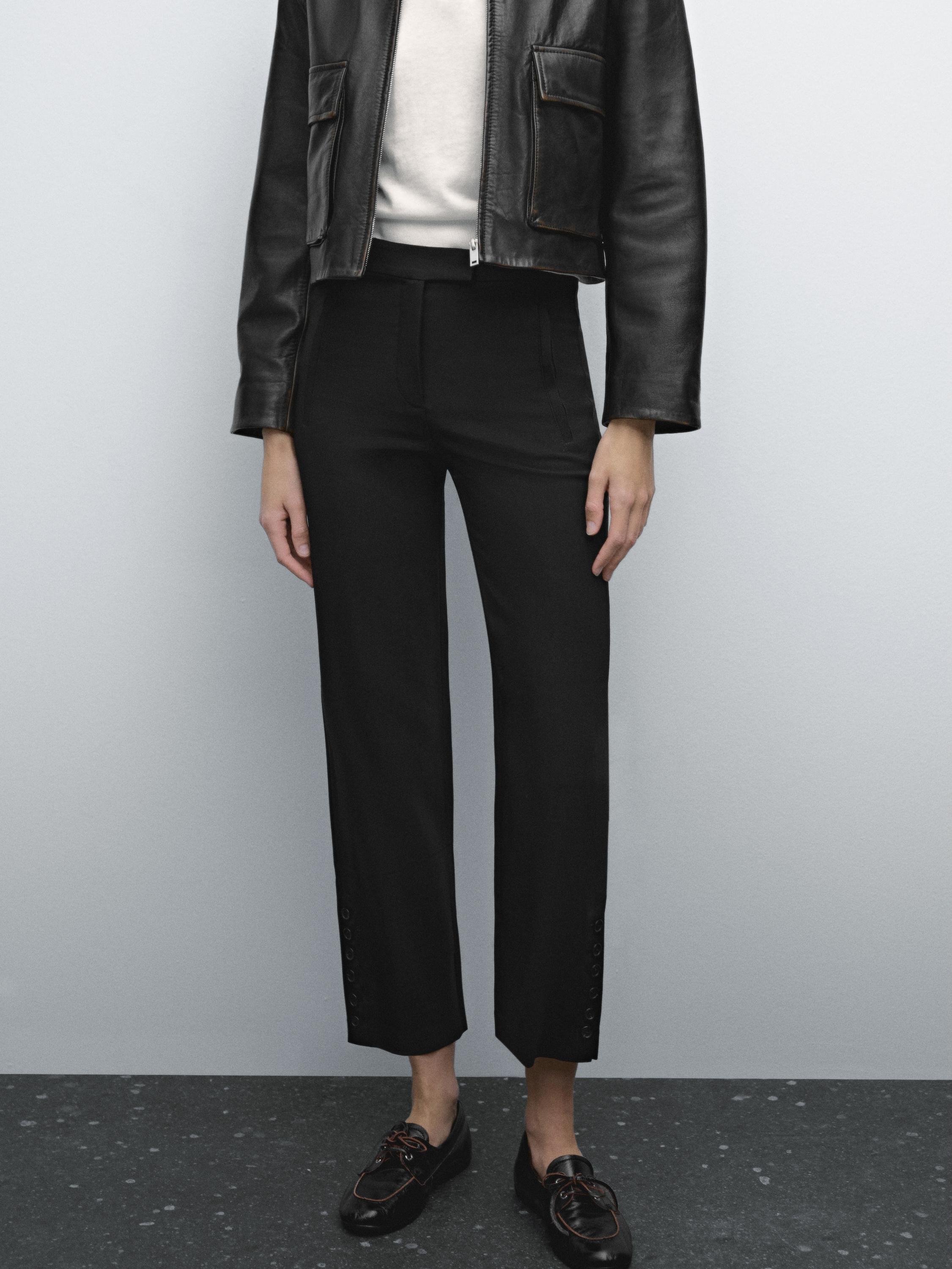 Trousers with buttoned hems - Black | ZARA United States