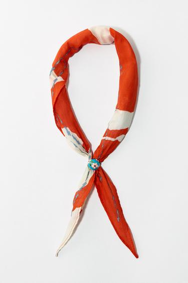 PAINETTU BANDANA, KIRSIKANKUKKAOSIO - Red Zaralta