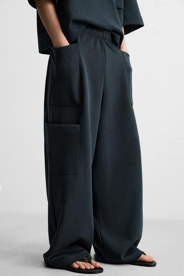 OVERSIZE FIT TECHNICAL JOGGER TROUSERS - Blue by Zara - Image 4