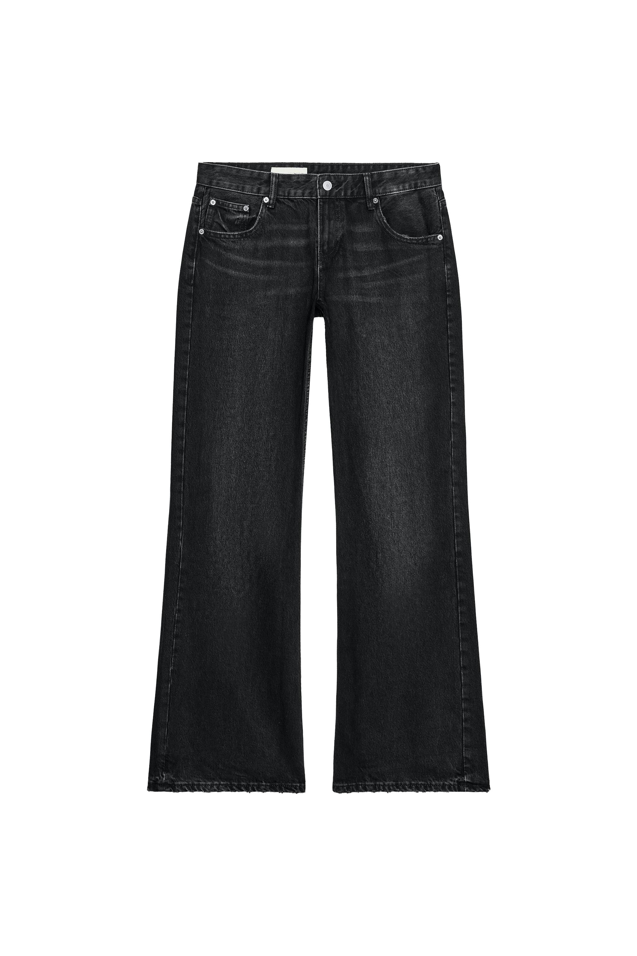 WIDE LEG FLARE TIRO BAJO TRF JEANS