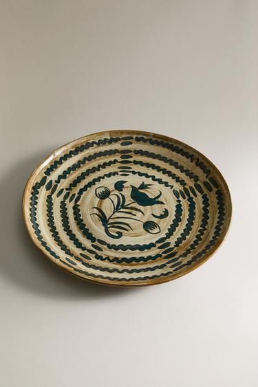 PLAT ROND GRÈS FLEURI - Beige / Marron clair de Zara - Image 1