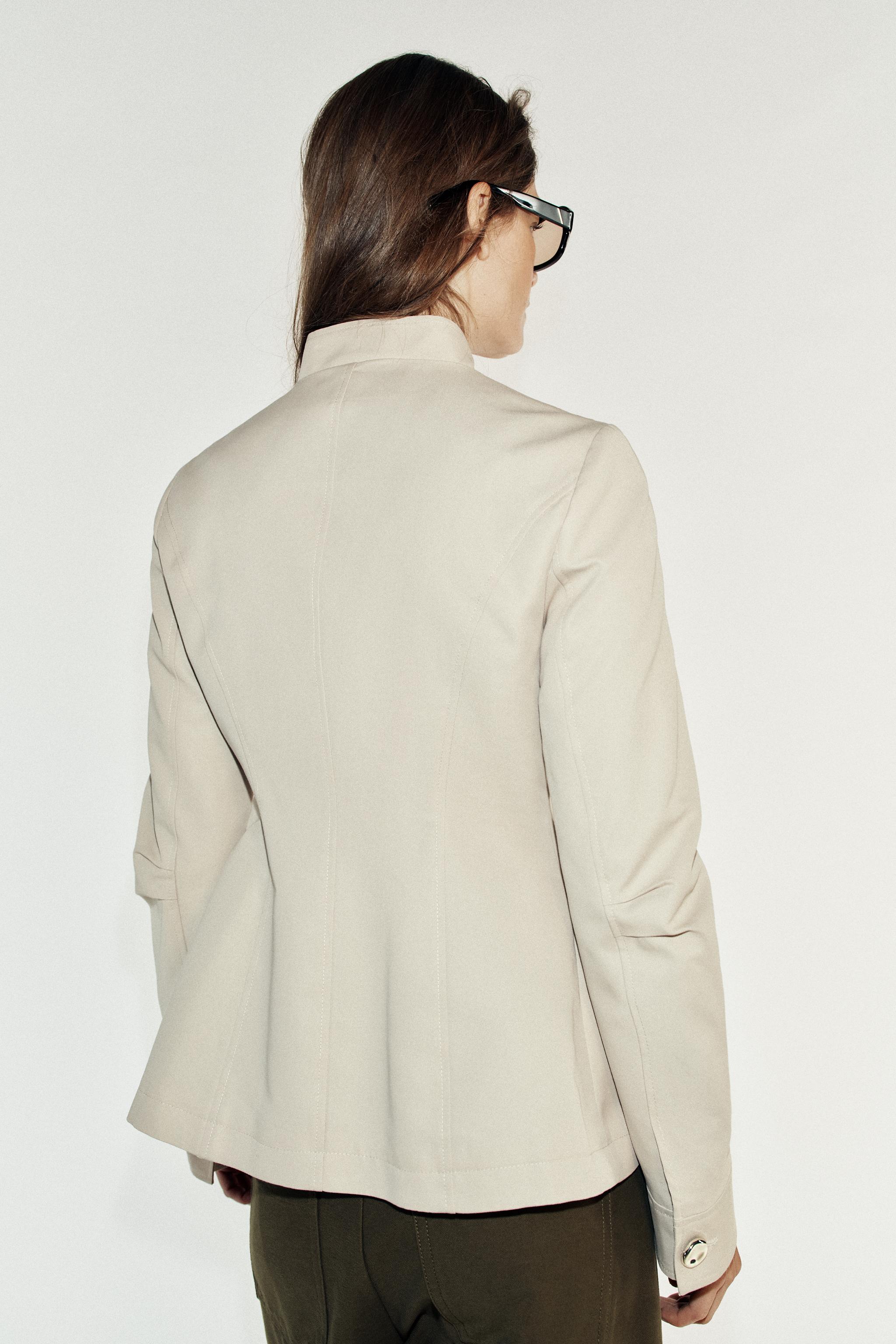 Женские куртки Zara FITTED STAND-UP COLLAR JACKET — фото 3