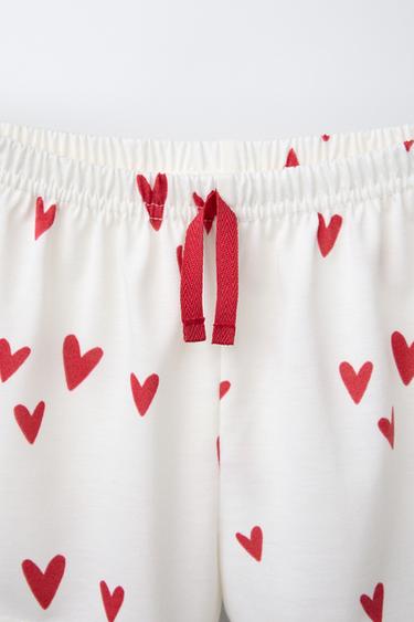 2-6 ANS/ PYJAMA T-SHIRT ET BERMUDA À CŒURS - Écru de Zara - Image 5