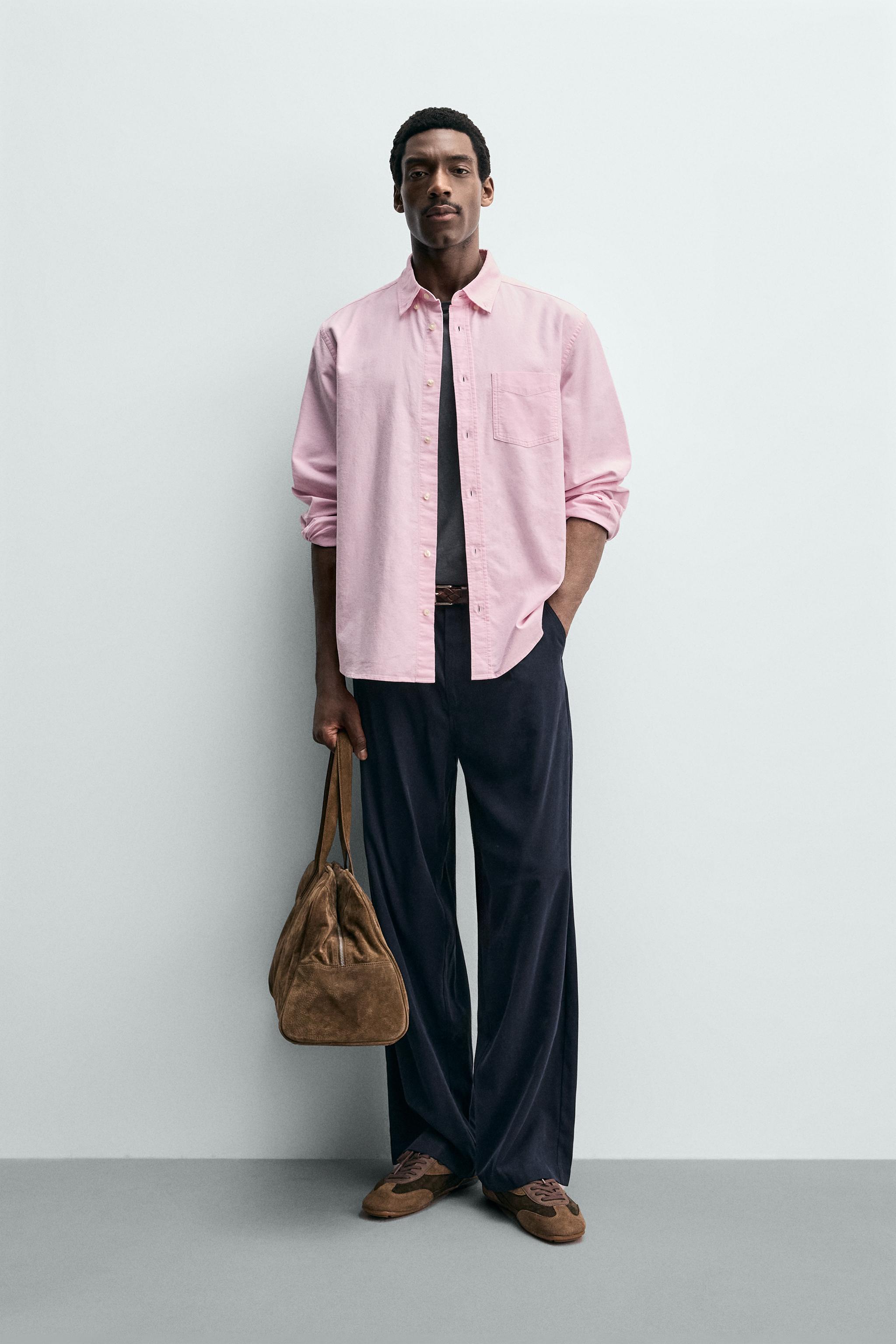 REGULAR FIT OXFORD SHIRT - Pink | ZARA India