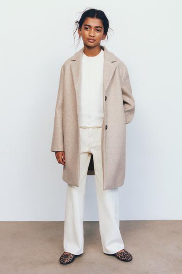 CLOTH COAT - Tan marl by Zara