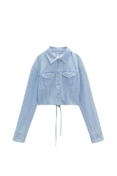 CROPPED DENIM SHIRT