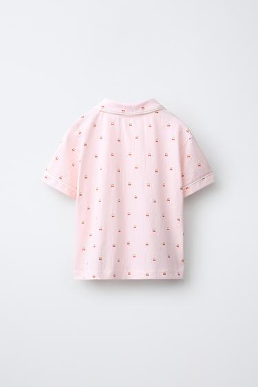 6-14 ANS/ PYJAMA CHEMISE RAYURES ET CERISES - Blanc / Rouge de Zara - Image 2