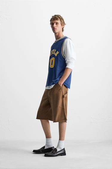 CONTRAST VARSITY TANK TOP - Blue by Zara - Image 3