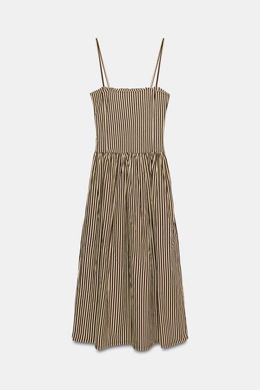 ROBE RAYÉE BIMATIÈRE EN POPELINE - rayures de Zara - Image 5