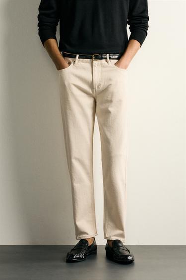 JEAN SLIM TAPERED FIT - Écru de Zara