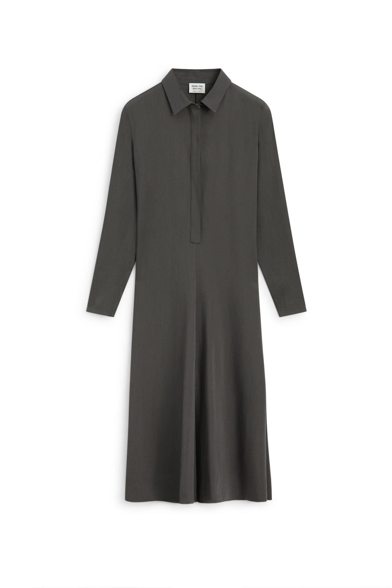 Flowing wool blend shirt dress - LIMITED EDITION — Gray