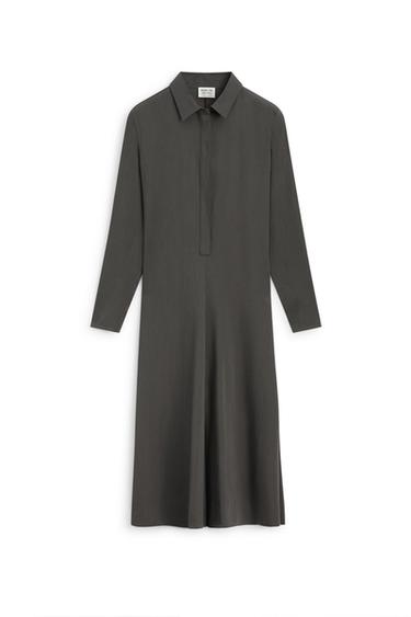 Flowing wool blend shirt dress - LIMITED EDITION — Gray 2