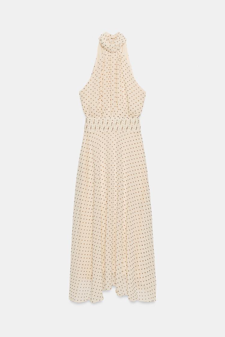 Vestido midi halter de lunares 8