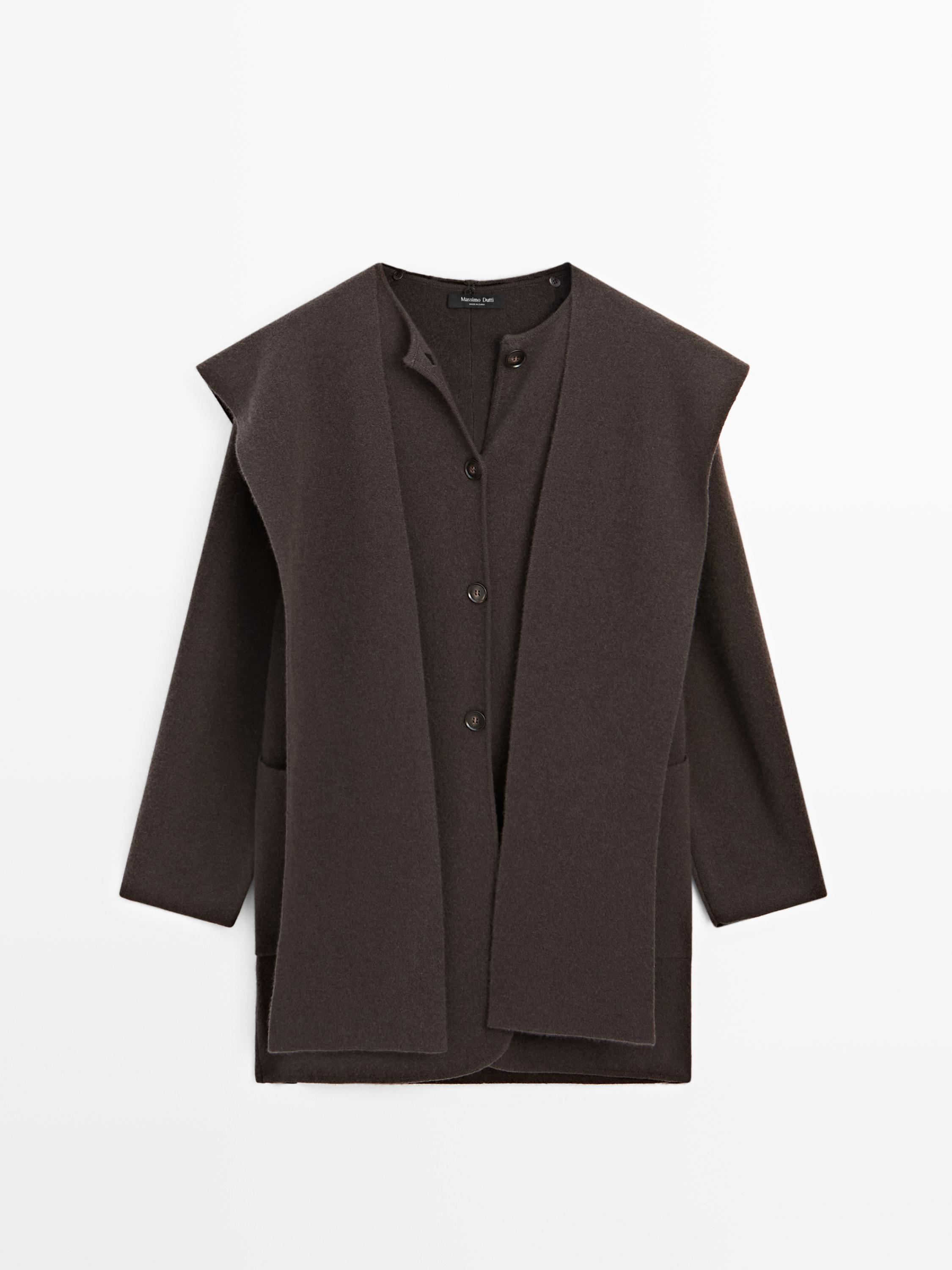 Long jacket with scarf hood detail