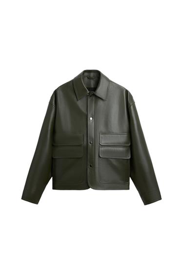 LEATHER JACKET WITH POCKETS