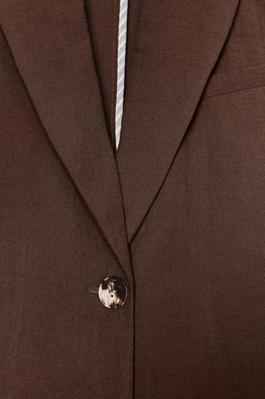 CROPPED-BLAZER MIT KURZEN ÄRMELN - Braun von Zara