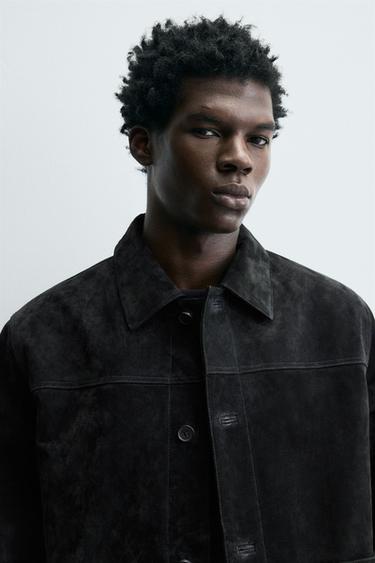 SUEDE LEATHER JACKET - Anthracite Grey by Zara - Image 4