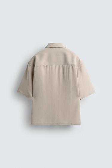 CHEMISE FLUIDE COUPE DÉCONTRACTÉE - Beige clair de Zara - Image 7