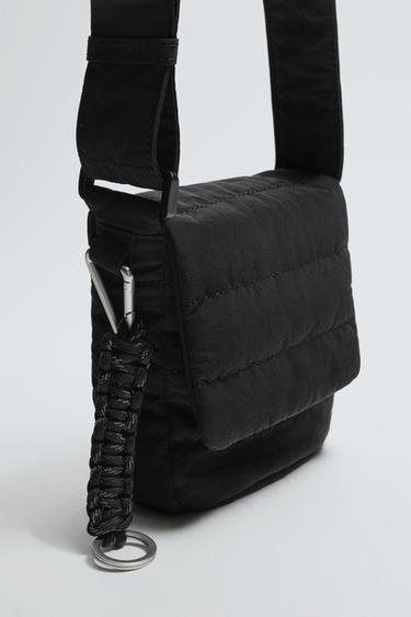 QUILTED NYLON VERTICAL CROSSBODY BAG - Black by Zara - Image 4