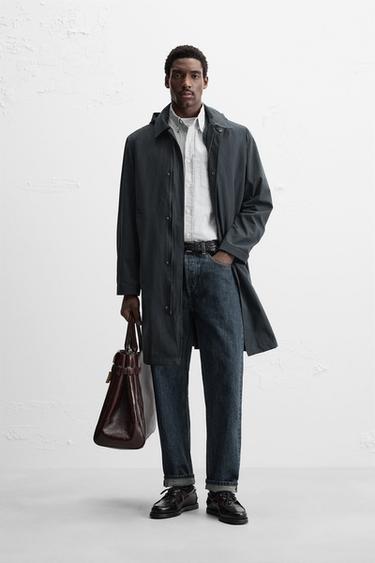 PARKA AMOVIBLE DÉPERLANTE - Bleu pétrole de Zara
