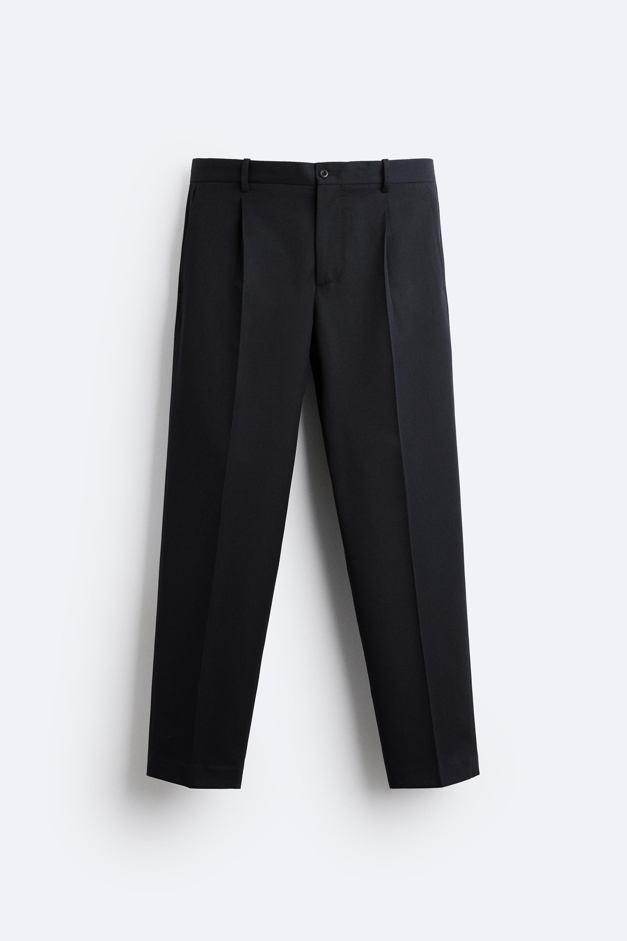 PLEATED PANTS - Navy blue | ZARA United States