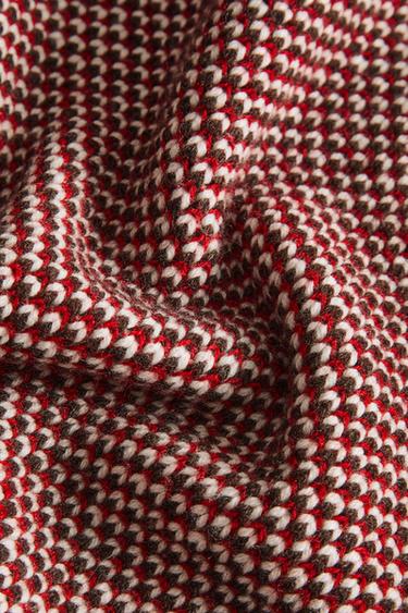 CHRISTMAS JACQUARD KNIT THROW - White / Red by Zara - Image 3