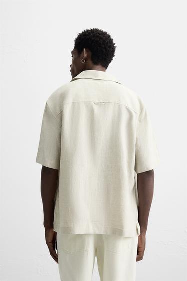CHEMISE 100 % LIN - Beige clair de Zara - Image 2