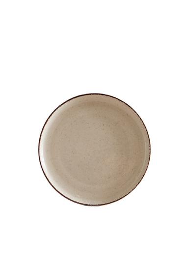PORCELAIN DESSERT PLATE WITH ANTIQUE FINISH RIM - Light ecru by Zara