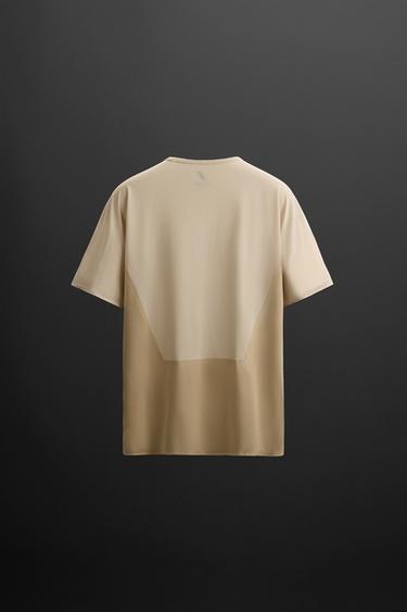 COLOUR BLOCK TECHNICAL T-SHIRT - Oyster-white by Zara - Image 1