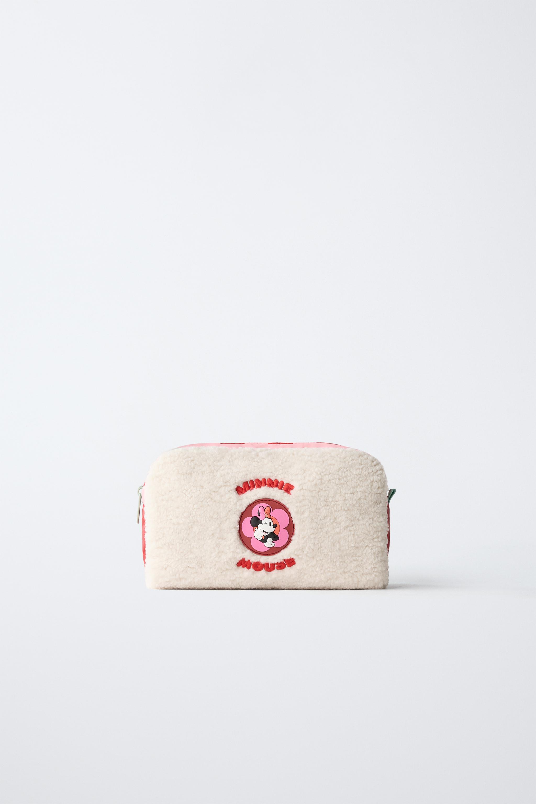 MINNIE MOUSE © DISNEY FAUX SHEARLING TOILETRY BAG - Pink | ZARA