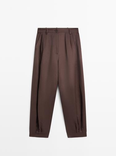 Zara Barrel fit trousers - Brown