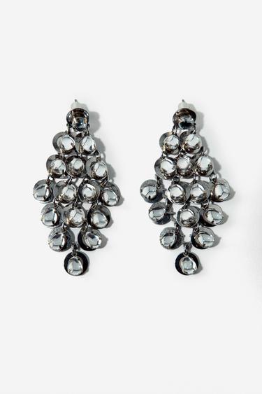 Zara JEWEL CASCADE EARRINGS - Silver