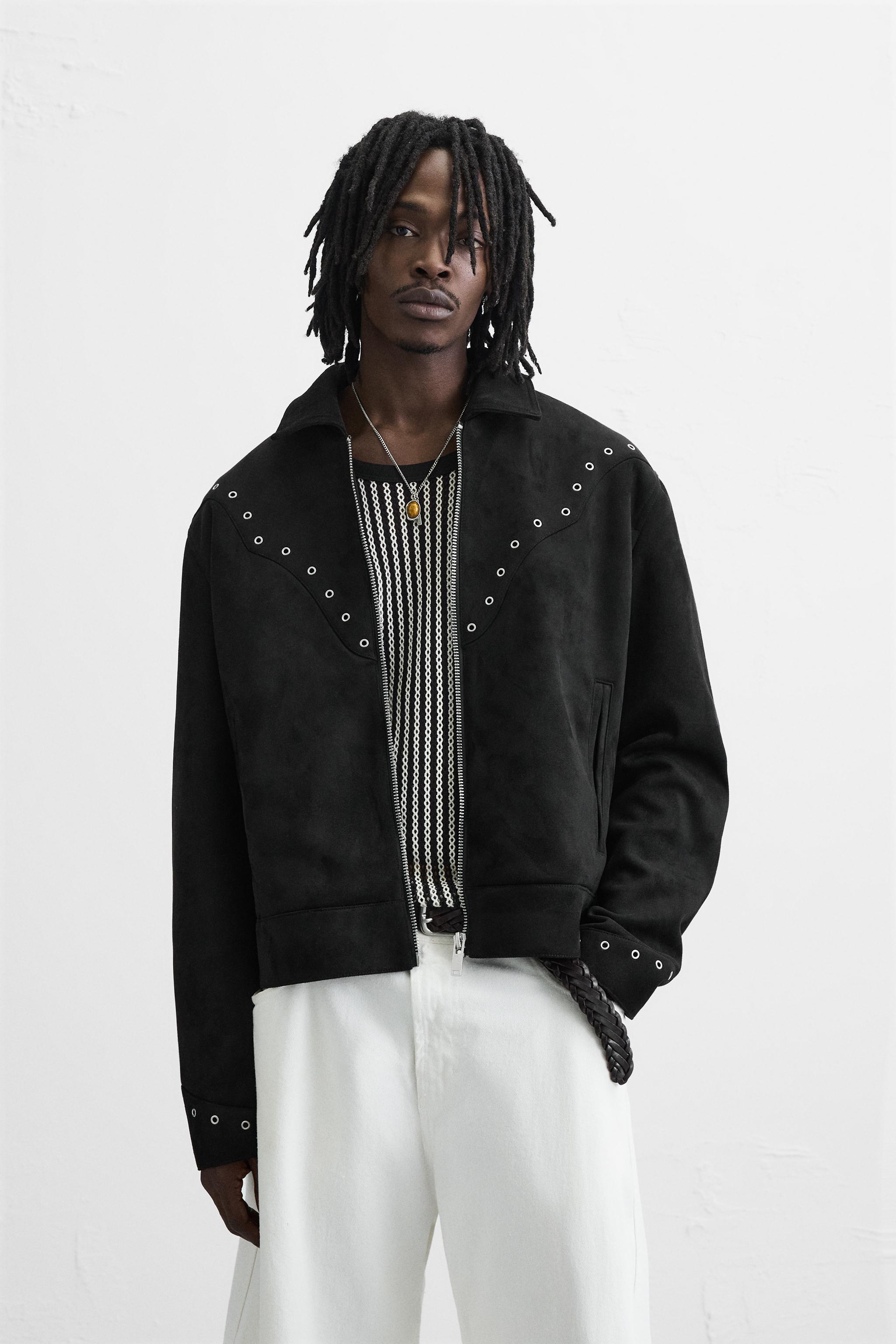 フェイクスエードジャケット - ブラック | ZARA Japan / 日本