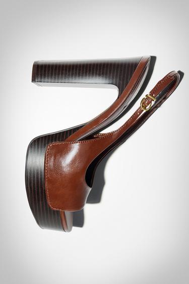 Zara PLATFORM SANDALS - Brown