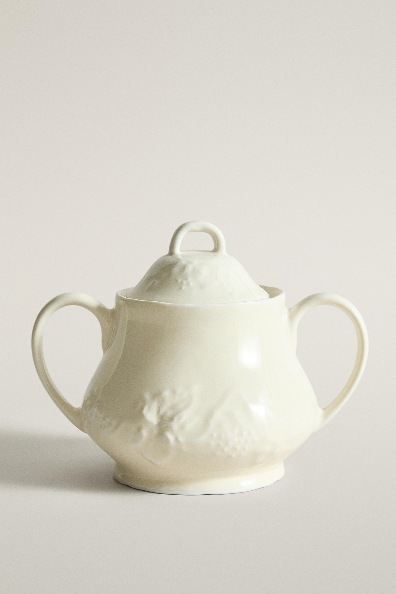GRAPE PORCELAIN SUGAR BOWL — Cream