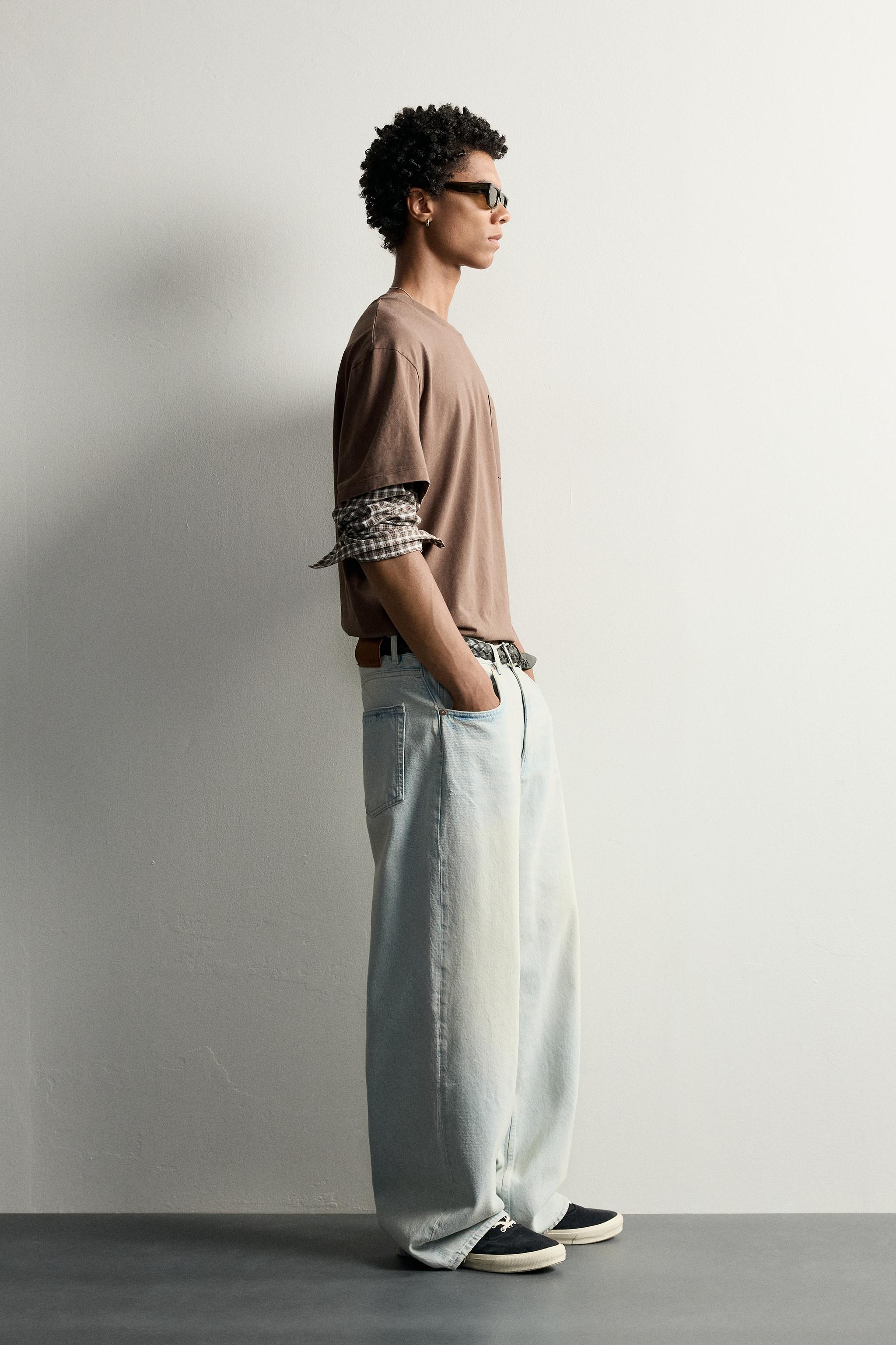 PLAID LAYERED-EFFECT SLEEVE T-SHIRT