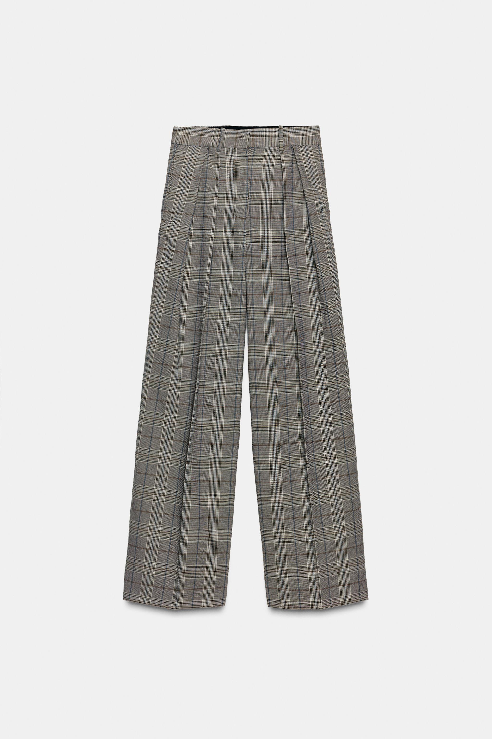 PLAID PLEATED PANTS ZW COLLECTION