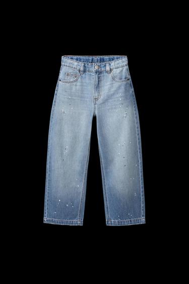 JEANS RELAXED BALLOON MANCHAS - Azul claro de Zara