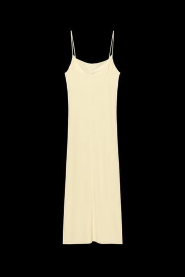MIDI DRESS WITH GATHERING - Yellow by Zara