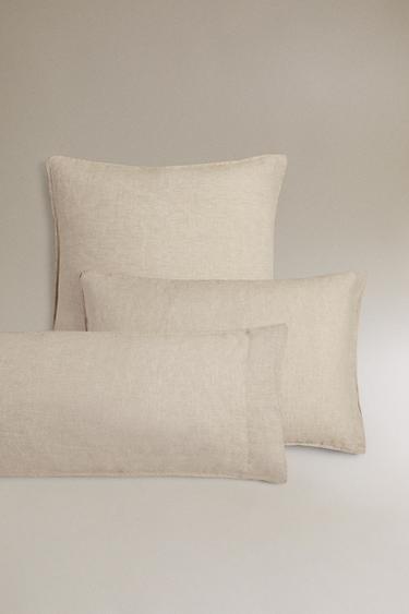 (160 GxM²) WASHED LINEN PILLOWCASE - Light beige by Zara