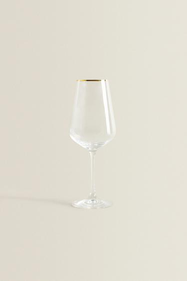 BOHEMIA CRYSTAL GLASS WITH GOLD RIM - Gold by Zara - Image 1