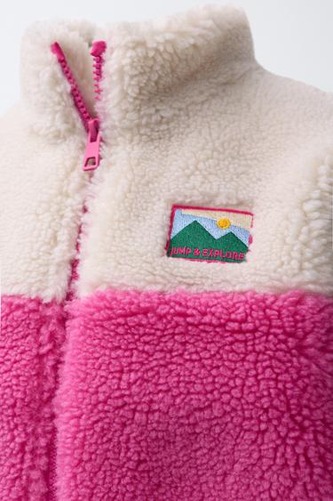COLOR BLOCK FAUX SHEARLING JACKET WITH LABEL DETAIL - Various by Zara - Image 4
