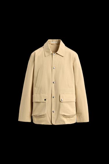 REGULAR FIT JACKET WITH POCKETS - Light yellow by Zara