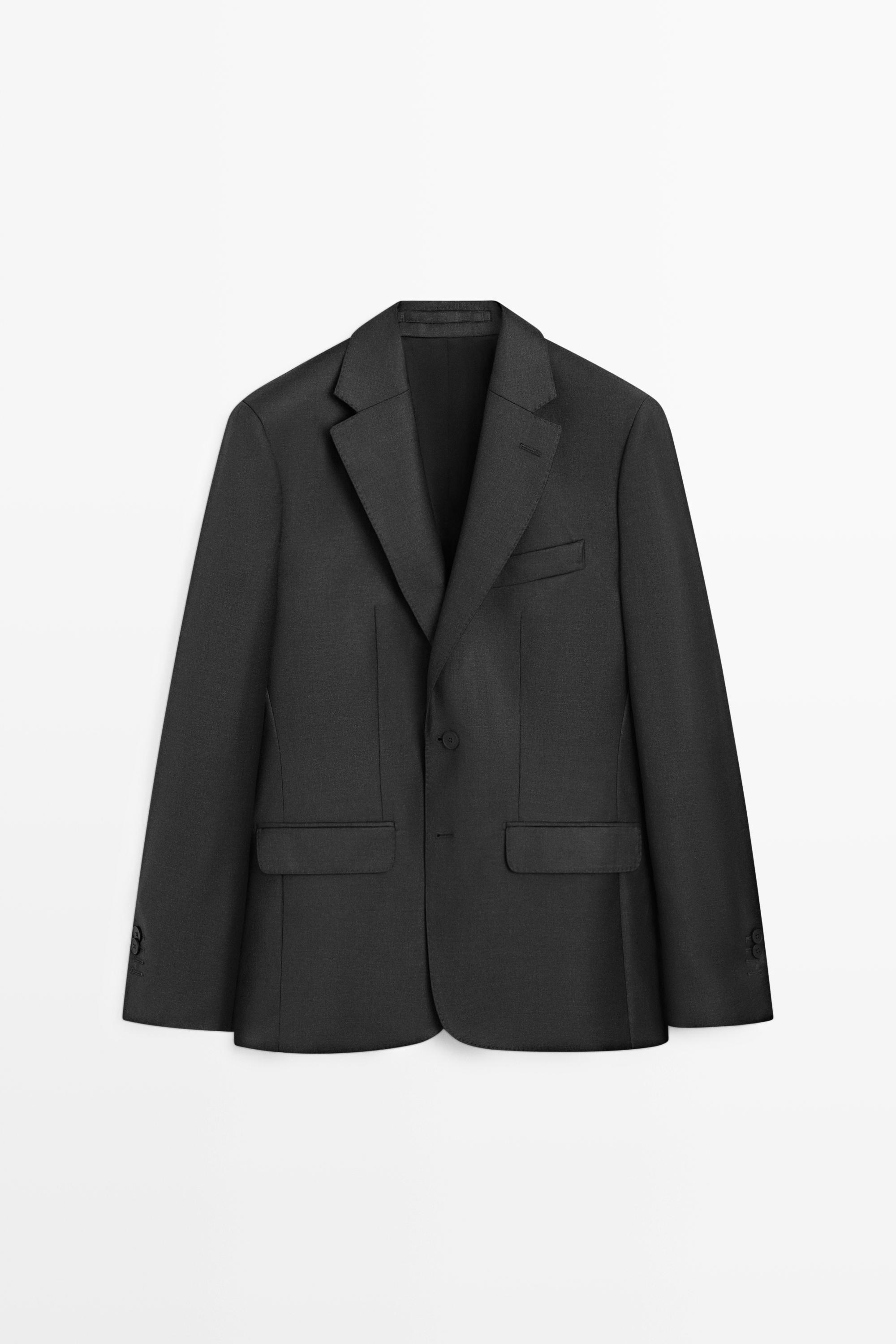 100% cool wool suit blazer — Anthracite Gray