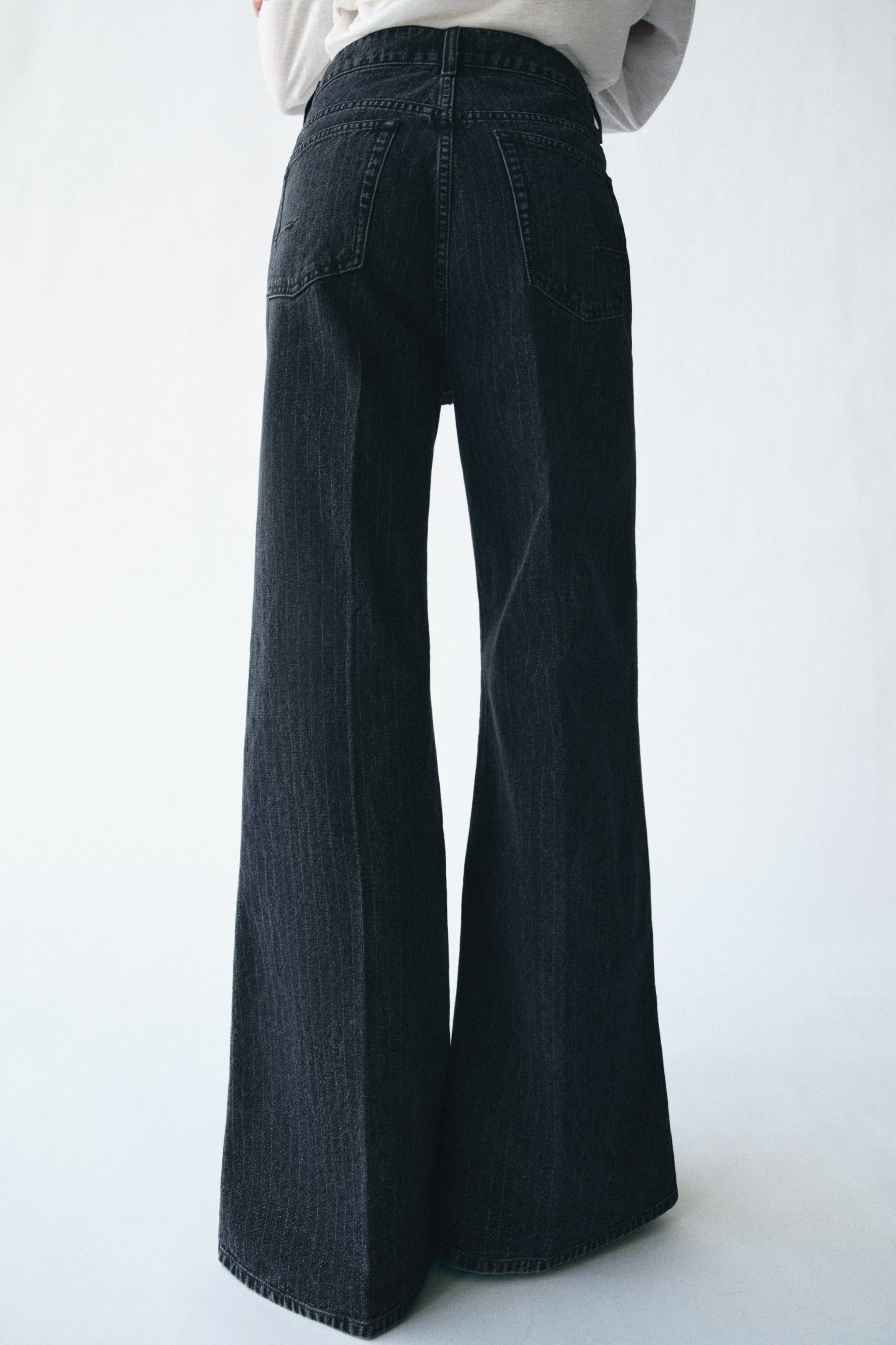 ZW COLLECTION HIGH-WAIST STRIPED FLARE JEANS