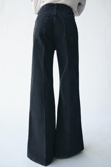 JEANS ZW COLLECTION FLARE RAYURES TAILLE HAUTE - Bleu marine de Zara - Image 3