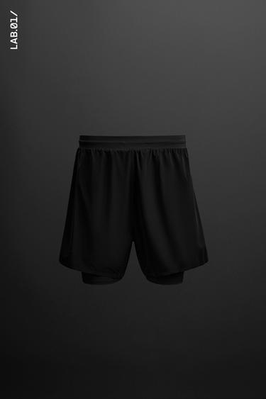 2-IN-1 PERFORATED SHORTS - Black by Zara