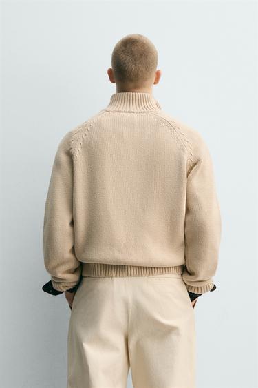 WASHED TEXTURED KNIT CARDIGAN - Ecru by Zara - Image 2