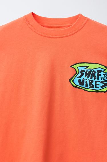 T-SHIRT IMPRIMÉ SURF - Orange de Zara - Image 2